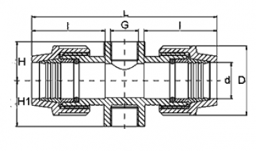 PP 32 x 3/4“ x 32 T-Stück mit Innengewinde - Abgang und Anschlussstutzen für Pflöcke